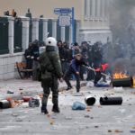 Анархисты на протестных акциях в Греции